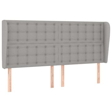 Vidaxl Vzglavje z ušesi svetlo sivo 183x23x118/128 cm blago