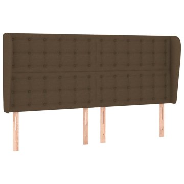 Vidaxl Vzglavje z ušesi temno rjavo 163x23x118/128 cm blago