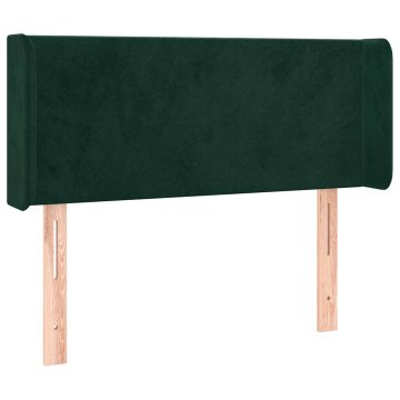 Vidaxl Vzglavje z ušesi temno zeleno 93x16x78/88 cm žamet