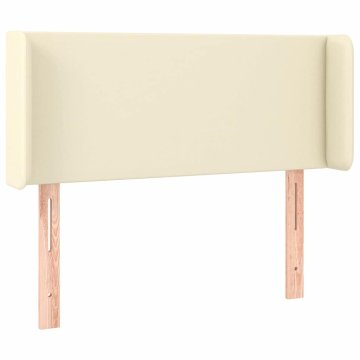 Vidaxl Vzglavje z ušesi krem 103x16x78/88 cm umetno usnje