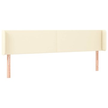 Vidaxl Vzglavje z ušesi krem 203x16x78/88 cm umetno usnje