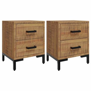 Vidaxl Nočna omarica 2 kosa 36x30x45 cm trdna borovina