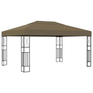 Vidaxl Paviljon 3x4 m taupe blago