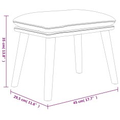 Vidaxl Stolček za noge svetlo siv 45x29,5x35 cm blago in umetno usnje