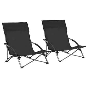 Vidaxl Zložljivi stoli za na plažo 2 kosa blago