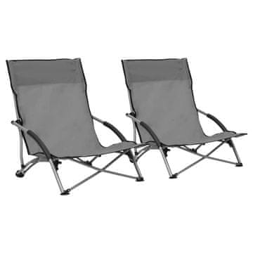 Vidaxl Zložljivi stoli za na plažo 2 kosa blago