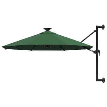 Vidaxl Stenski senčnik z LED in kovinskim drogom 300 cm