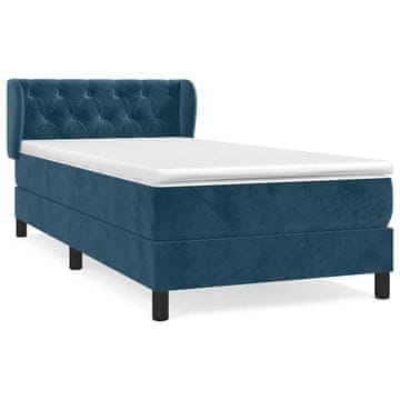 Vidaxl Box spring postelja z vzmetnico temno modra 200x200 cm žamet