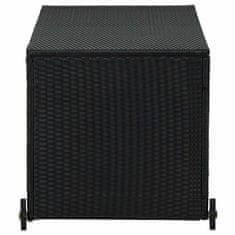 Vidaxl Vrtna škatla za shranjevanje črna 120x65x61 cm poli ratan