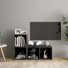 Vidaxl TV omarice 2 kosa visok sijaj sive 72x35x36,5 cm iverna plošča