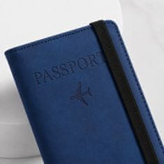 VIVVA® Potovalni etui za potni list z RFID zaščito, več predalov za kartice, dokumente in gotovino, PU usnje | PASSHOLD Temno modra