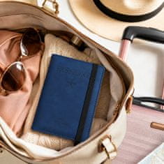 VIVVA® Potovalni etui za potni list z RFID zaščito, več predalov za kartice, dokumente in gotovino, PU usnje | PASSHOLD Temno modra