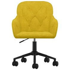 Vidaxl Vrtljiv jedilni stol 2 kosa rumen žamet