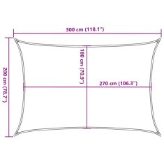 Vidaxl Senčno jadro 160 g/m² krem 2x3 m HDPE