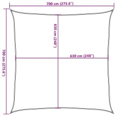 Vidaxl Senčno jadro 160 g/m² rdeče 7x7 m HDPE