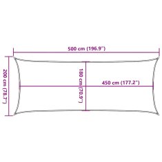 Vidaxl Senčno jadro 160 g/m² oranžno 2x5 m HDPE