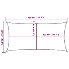 Vidaxl Senčno jadro 160 g/m² oranžno 2,5x4,5 m HDPE