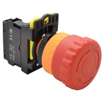 Tracon Electric Zasilni gumb s ključavnico NYG3-ETR rdeč