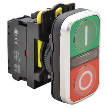 Tracon Electric Dvojni gumb za vklop/izklop NYG3-D1 zelen + rdeč IO
