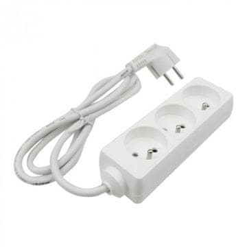 Eco light Podaljšek 3 vtičnice 1,5 m/u 3x1,0 mm2 bel