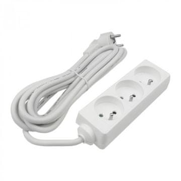 Eco light Podaljšek 3 vtičnice 3m z/brez 3x1,5mm2 bele barve