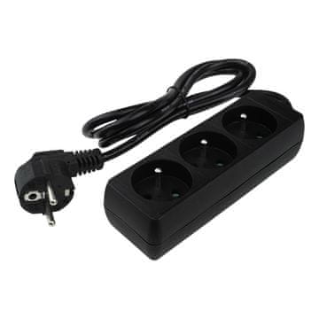Eco light Podaljšek 3 vtičnice 1,5 m/u 3x1,0 mm2 črne barve