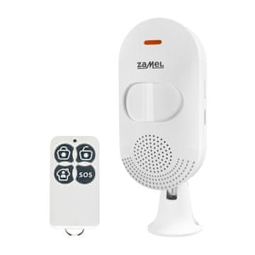 Zamel Mini alarm z vgrajeno sireno, ki ga upravlja daljinski upravljalnik ZAM-400