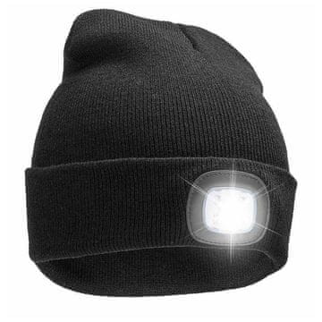 Sign kapa z LED lučko USB - črna