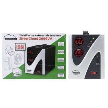 PNI Stabilizator napetosti SilverCloud 2000VA 1200W 9.1A izhod 230V ± 10%