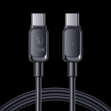 Sign Kabel USB-C na USB-C 100 W, 2 m - črn
