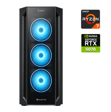 Anni Gamer Extreme Lite računalnik, AMD Ryzen 7 9700X, 16GB, SSD1TB, RTX 5070, FreeDOS
