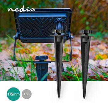 Nedis Jordspik | 2 st. | Aluminij | Svart