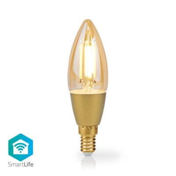 Nedis Vintage LED žarnica SmartLife | Wi‑Fi | E14 | 470 lm | 4,9 W | Topla bela | 1800–3000 K | Steklo | Android/iOS | 1 kos