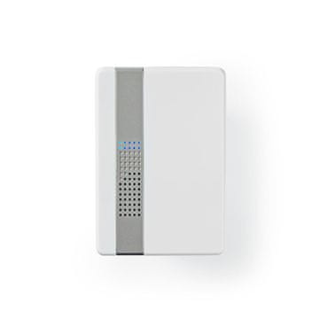 Nedis Brezžični zvonec | Napajalnik | 220 - 240 V AC 50 Hz | 1x CR2032 | Glasnost: 80 dB | Domet signala: 300 m | IP44 | Nastavljiva glasnost | 36 melodij | 1 sprejemnik | Bela