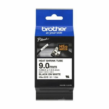 Brother trak HSE221E bel/črn 9mm termo skrčljiv