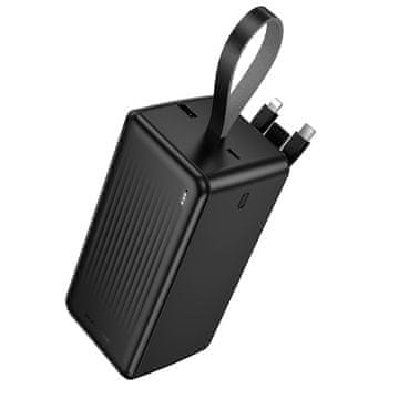 Borofone BJ79C Power Bank 50000mAh 1x USB + vgrajeni kabli Lightning / USB-C 10W, črn