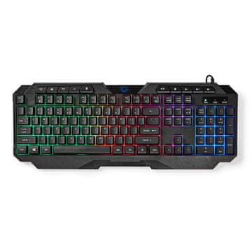 Nedis Žična igralna tipkovnica | USB Type-A | Membranski ključi | LED | QWERTY | Ameriška postavitev | USB napajanje | Dolžina napajalnega kabla: 1,30 m | Multimedija