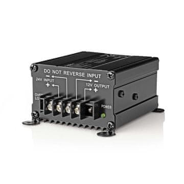 Nedis Pretvornik moči | Na podlagi slike | 24 V DC | 12 V DC | 120 W | Vijačni priključek | Opremljen z varovalko | Črna