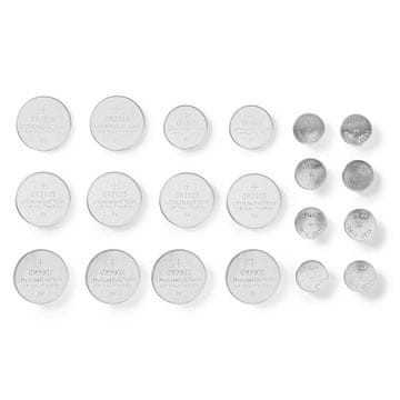 Nedis Litijeva/alkalna gumbasta baterija Multi Pack | 1,5 / 3 V DC | Alkalna/litijeva | CR1620 / CR2016 / CR2025 / CR2032 / LR43 / LR44 / LR54 | Število baterij: 20 kosov. | Različne enote