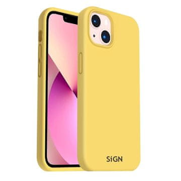 Sign Tekoči silikonski ovitek za iPhone 14 Plus - rumen