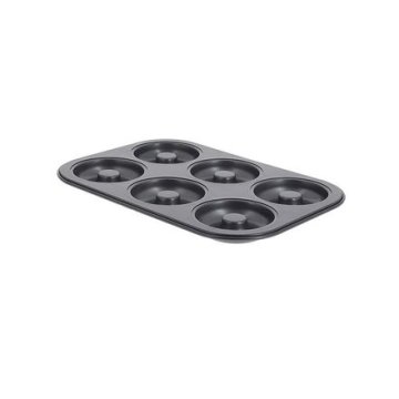 de Buyer Pekač 4712.06, mini donut/savarin mold, 6 pcs, iron material, non-stick surface, 31.5 x 21.5 x 2.2 cm, diameter 8 cm