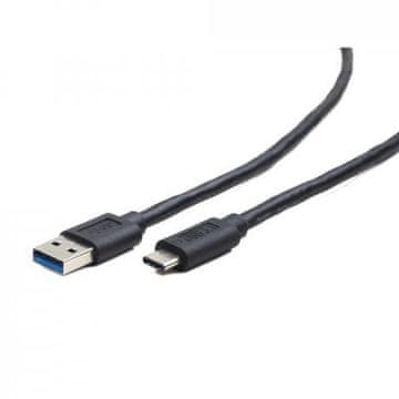 Gembird USB kabel[USB 3.0] - USB A (M) - USB C (M) kabel, 1 m, črna (CCP-USB3-AMCM-1M)