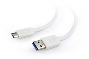Gembird USB kabel[USB 3.0] - USB A (M) - USB C (M) kabel, 1 m, Bela (CCP-USB3-AMCM-1M-W)