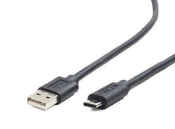 Gembird USB kabel[USB 2.0] - USB A (M) - USB C (M) kabel, 1 m, črna (CCP-USB2-AMCM-1M)