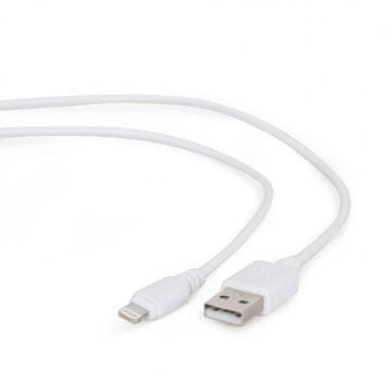 Gembird USB kabel[USB 2.0] - USB A (M) - Lightning (M) kabel, 1 m, Bela (CC-USB2-AMLM-W-1M)