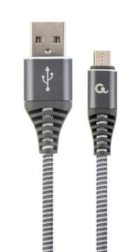 Gembird USB kabel[USB 2.0] - USB A (M) - microUSB (M) kabel, 1 m, Bela (CC-USB2B-AMMBM-1M-WB2)