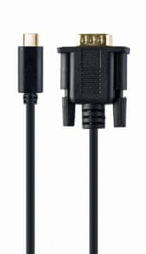 Gembird VGA kabel[USB 2.0] - USB C (M) - VGA (M) adapter, 2 m, črna (A-CM-VGAM-01)