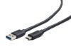Gembird USB kabel[USB 3.0] - USB A (M) - USB C (M) kabel, 3 m, črna (CCP-USB3-AMCM-10)