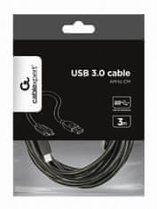 Gembird USB kabel[USB 3.0] - USB A (M) - USB C (M) kabel, 3 m, črna (CCP-USB3-AMCM-10)
