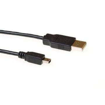 ACT USB kabel[USB 2.0] - USB A (M) - miniUSB (M) kabel, 5 m, črna (SB2415)